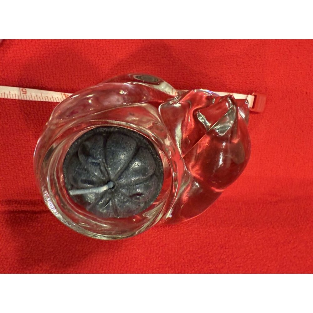 Vintage INDIANA GLASS Clear Sleeping Cat/Kitten Votive Candle Holder - Picture 8 of 9